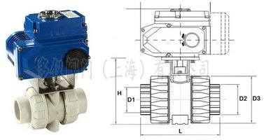電動(dòng)PP球閥結(jié)構(gòu)圖
